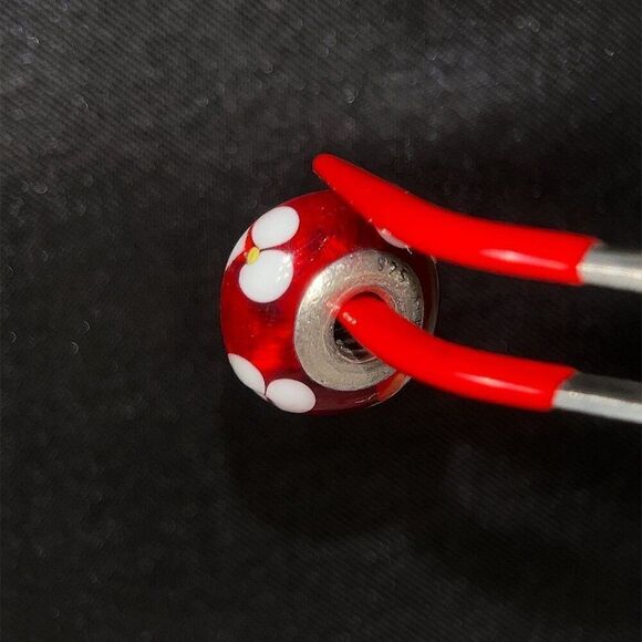 Pandora Red Murano Glass Flower Charm - Picture 4 of 4
